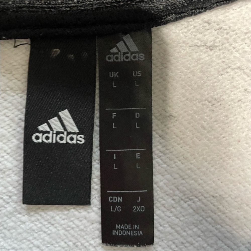 Adidas Men’s White and Black Mélange Hoodie - Size Large - Picture 3 of 4